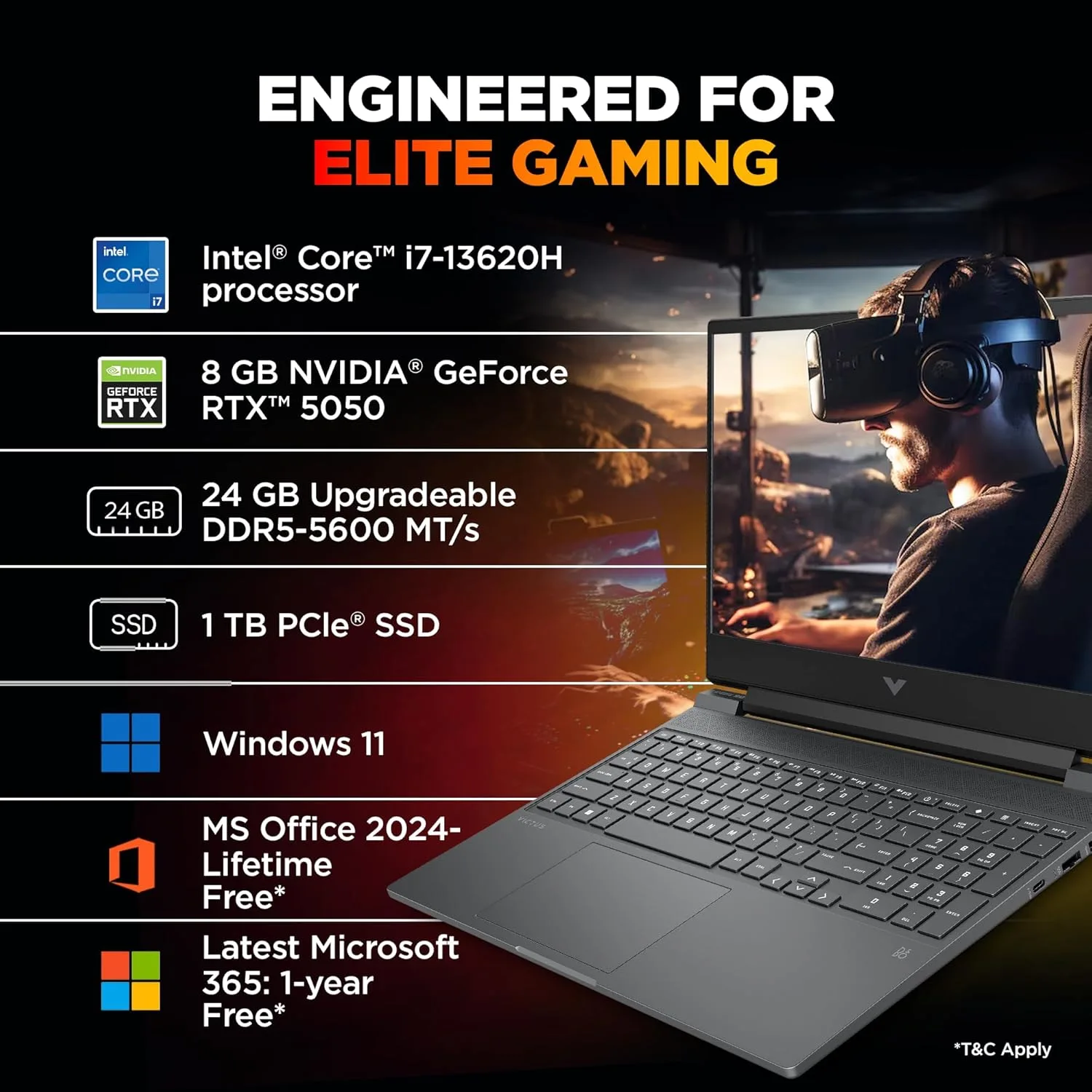 (Refurbished) HP Victus 15.6" Gaming - Core i7-13620H, RTX 5050 8GB, 24GB RAM, 1TB SSD, 144Hz | Excellent Condition - Image 4