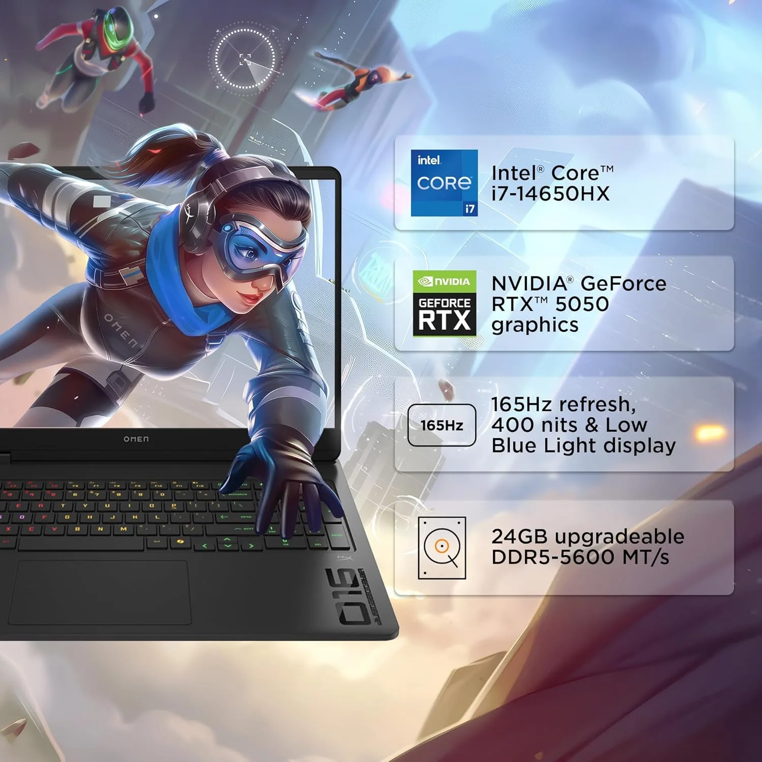 (Refurbished) HP Omen 16" Gaming - Core i7-14650HX, RTX 5050 8GB, 24GB RAM, 1TB SSD, 2K 165Hz | Excellent Condition - Image 4